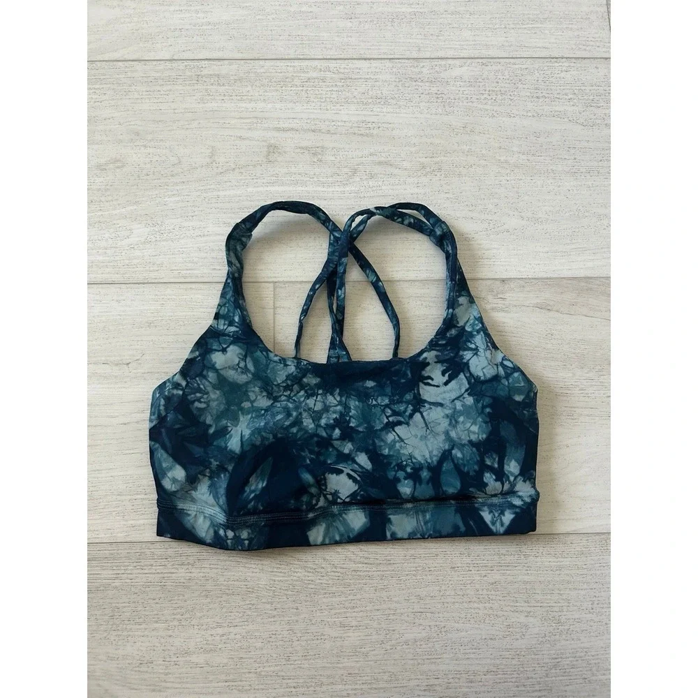 Lululemon Energy Sports Bra Sz 6‎ Shibori Varsity Blue White - Cup B/C